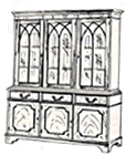 3 DOOR - GEORGIAN Library Bookcase